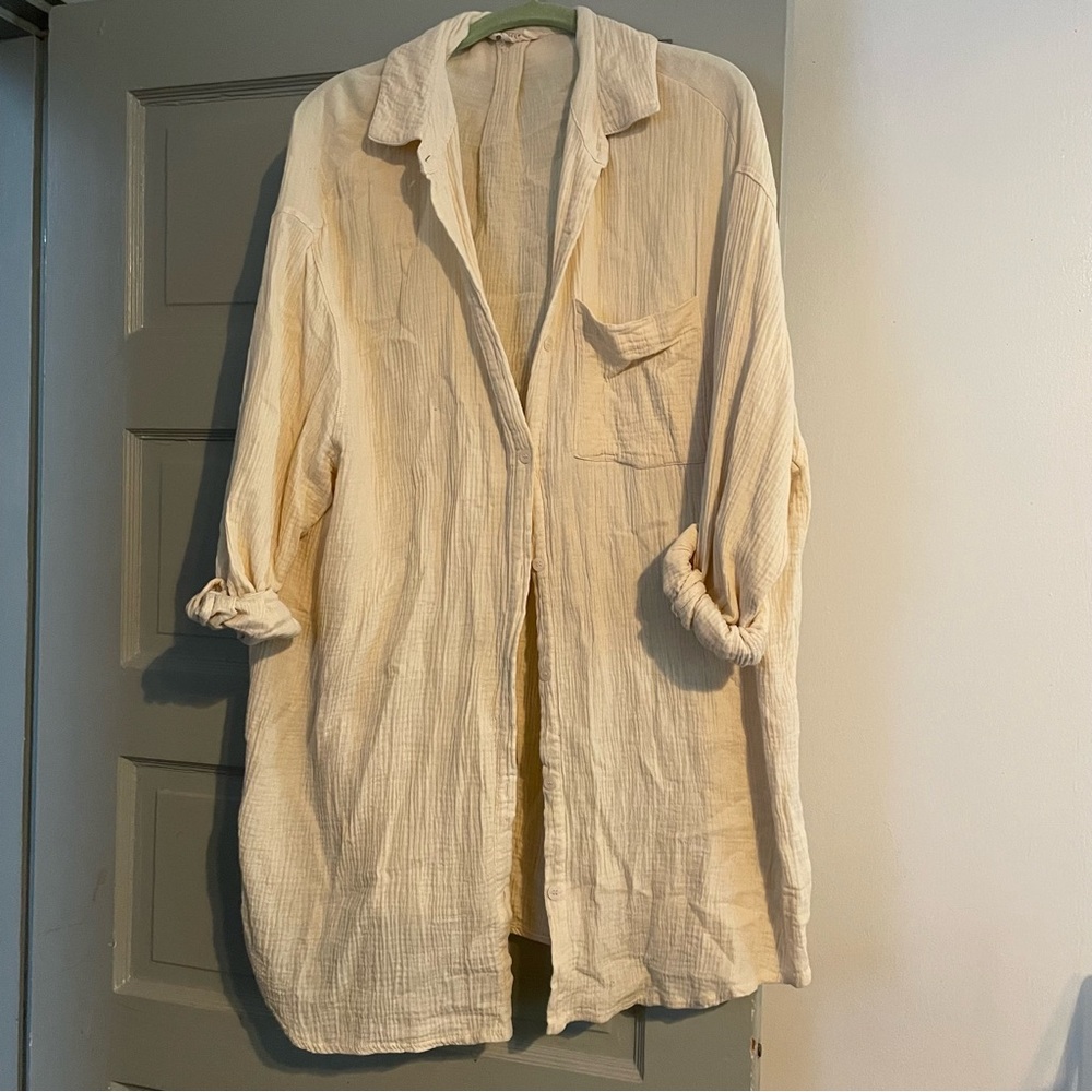 Listicle Button Down Oversized Top